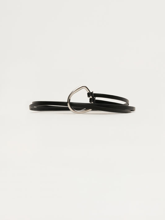Axis Silver Leather Belt