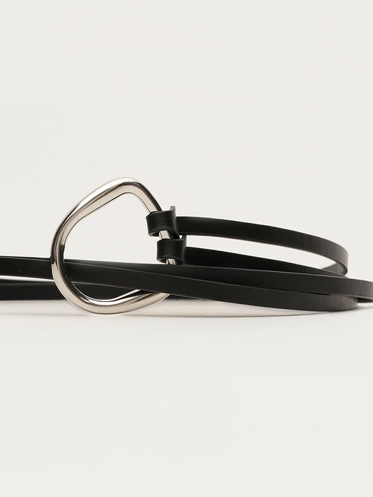 Axis Silver Leather Belt