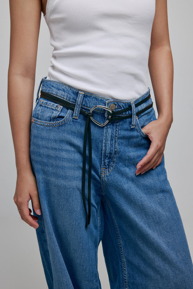 Axis Silver Leather Belt