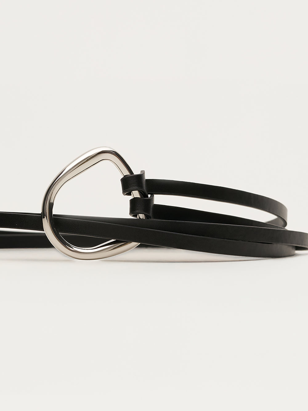 Axis Silver Leather Belt